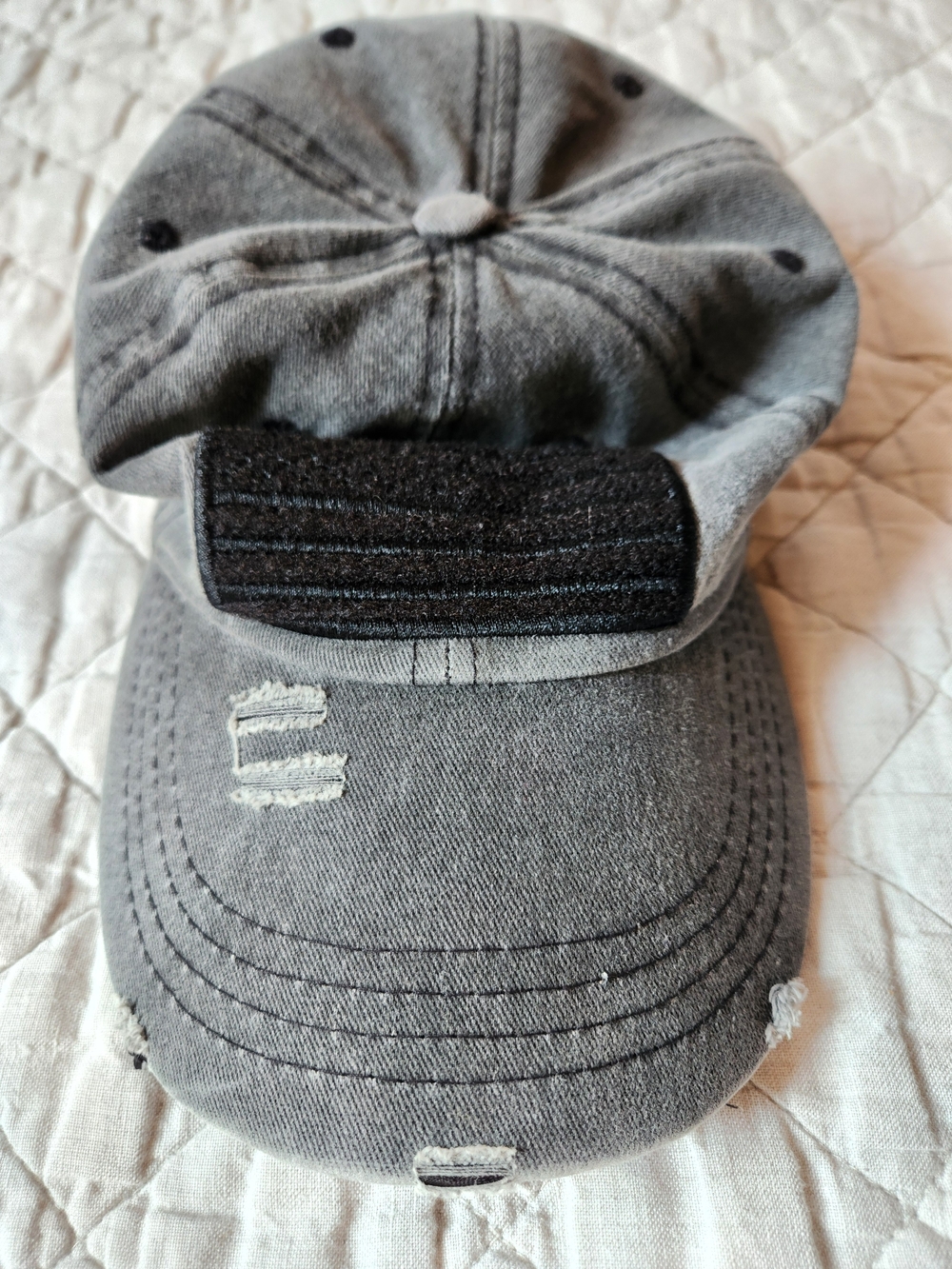 Amazon Essentials Distressed Washed Black Baseball Cap